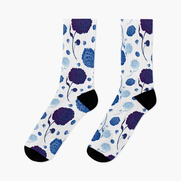Item preview, Blue flowers, dusty blue clouds. designed and sold by AnaGuziiArt.
