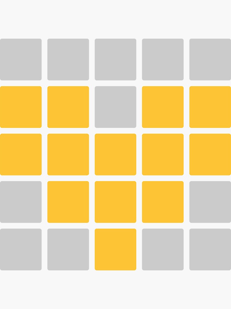 "[twitter light] yellow wordle heart" Sticker by maoshmellow Redbubble