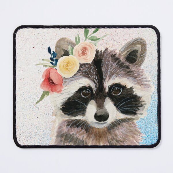 Item preview, Floral Watercolor Raccoon designed and sold by andieartco.