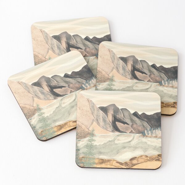 Item preview, Mountain lake- sun bleached, pale yellows, greys designed and sold by Inktown.