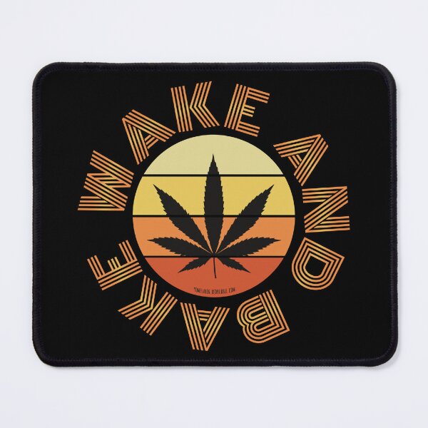 Item preview, Retro Vintage Sunset Orange Pot leaf-Wake and bake designed and sold by YomeHayin.