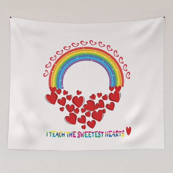 Item preview, i teach the sweetest little hearts arc rainbow teacher valentine day, cool valentine day for teachers designed and sold by fatydesignspace.
