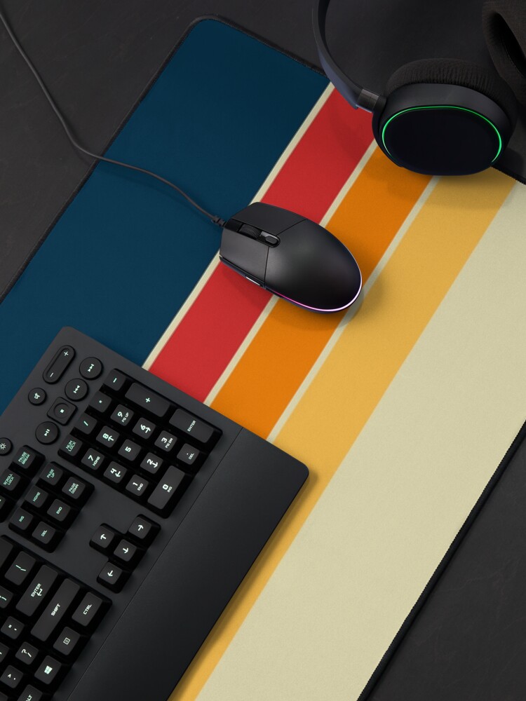 Thumbnail 4 of 5, Mouse Pad, Norwegian 70s Vintage Retro Stripes designed and sold by Deutschic.