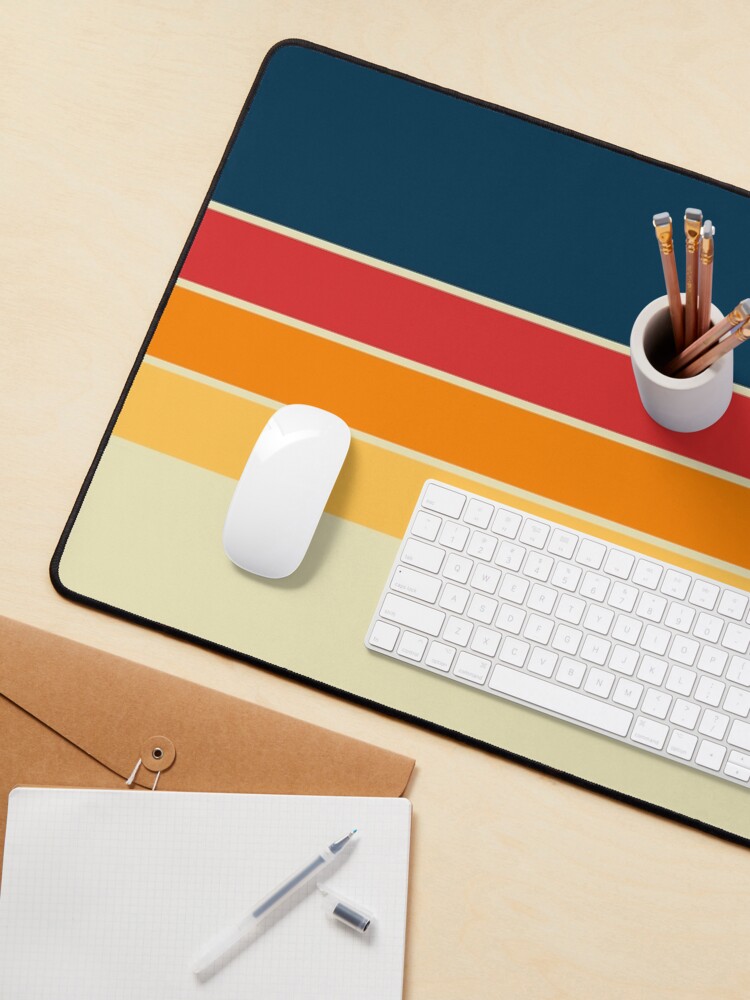 Thumbnail 3 of 5, Mouse Pad, Norwegian 70s Vintage Retro Stripes designed and sold by Deutschic.