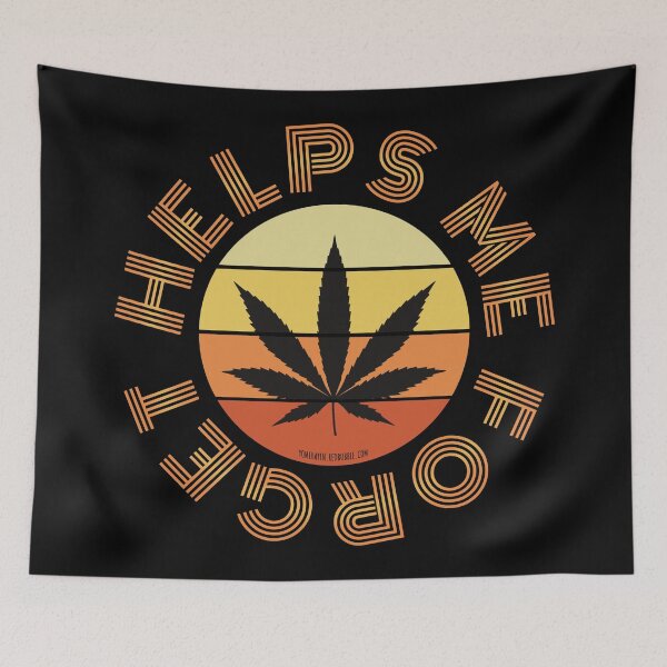 Item preview, Retro Vintage Sunset Orange Pot leaf-Helps me forget designed and sold by YomeHayin.
