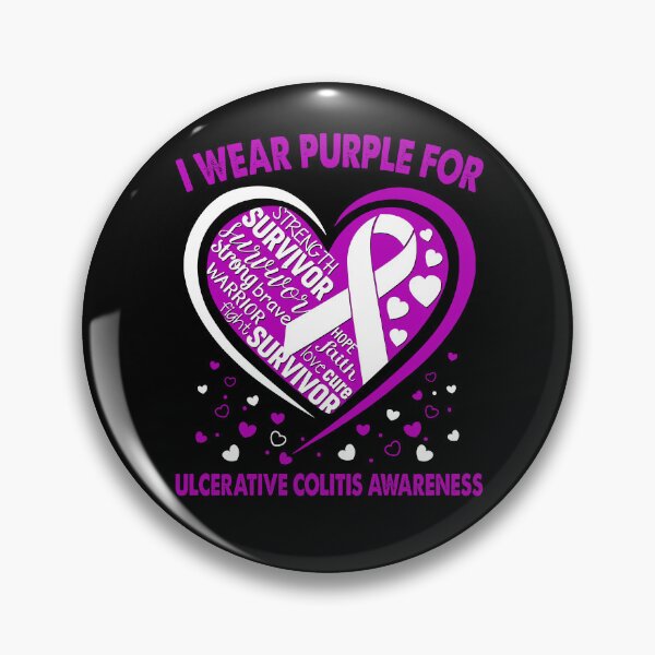 Item preview, I Wear Purple For Ulcerative Colitis Survivor Heart Ribbon designed and sold by heppenp.