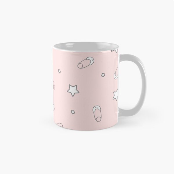 Item preview, Pink baby diaper safety pins and stars pattern designed and sold by TheWalnut.