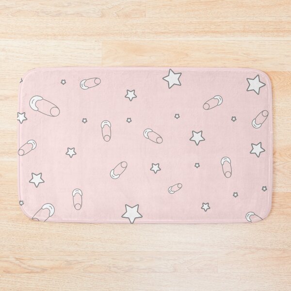 Item preview, Pink baby diaper safety pins and stars pattern designed and sold by TheWalnut.