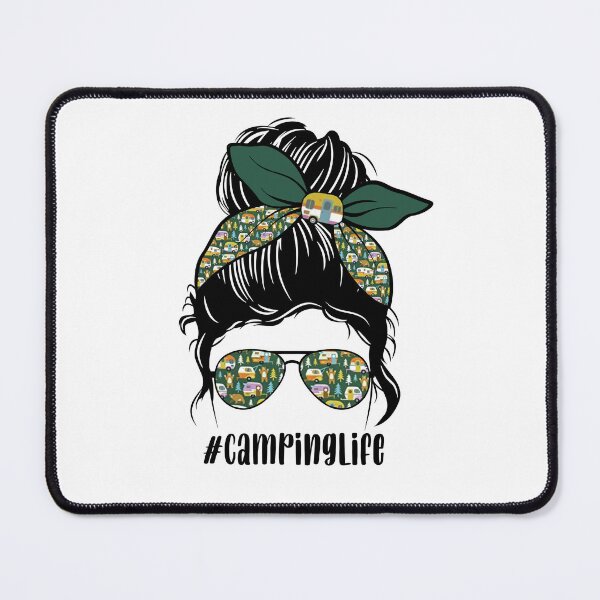 Item preview, Camping Life Messy Bun designed and sold by ItsaMomThingLLC.