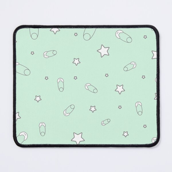 Item preview, Mint green baby diaper safety pins and stars pattern designed and sold by TheWalnut.