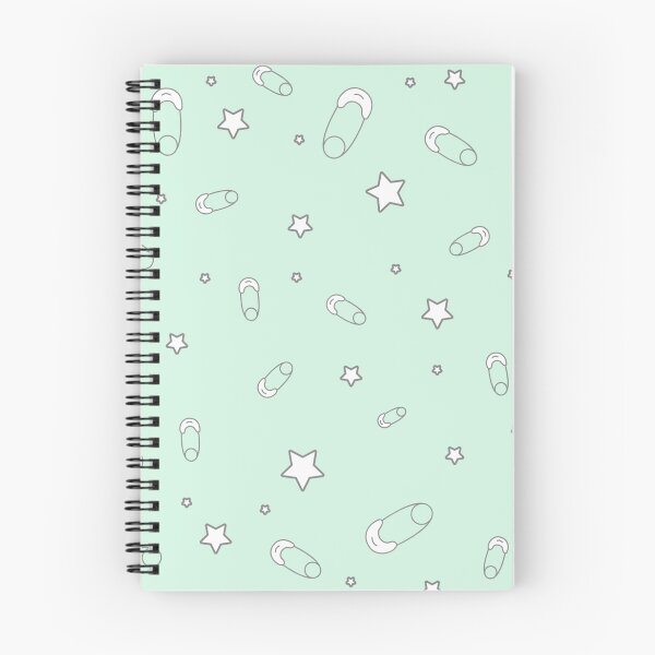 Item preview, Mint green baby diaper safety pins and stars pattern designed and sold by TheWalnut.