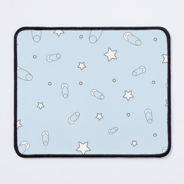 Item preview, Pale blue baby diaper safety pins and stars pattern designed and sold by TheWalnut.