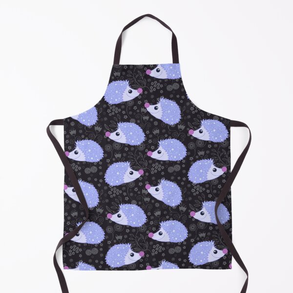 Item preview, Flowery lilac hedgehogs on black  designed and sold by QuirkyCraftz.
