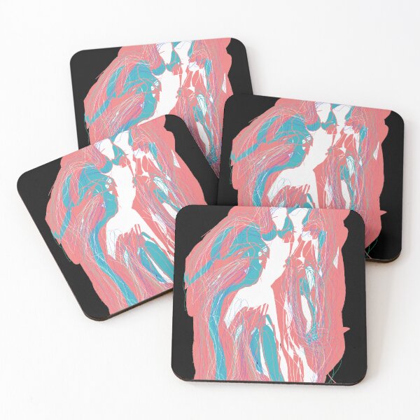 Item preview, Blue, white, coral silhouette (black background) designed and sold by MentaLee.