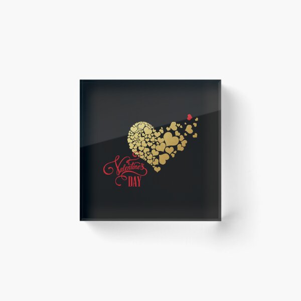 Item preview, “Valentine’s Day” with Golden-like Hearts (on Black) designed and sold by PawsitiveMum.