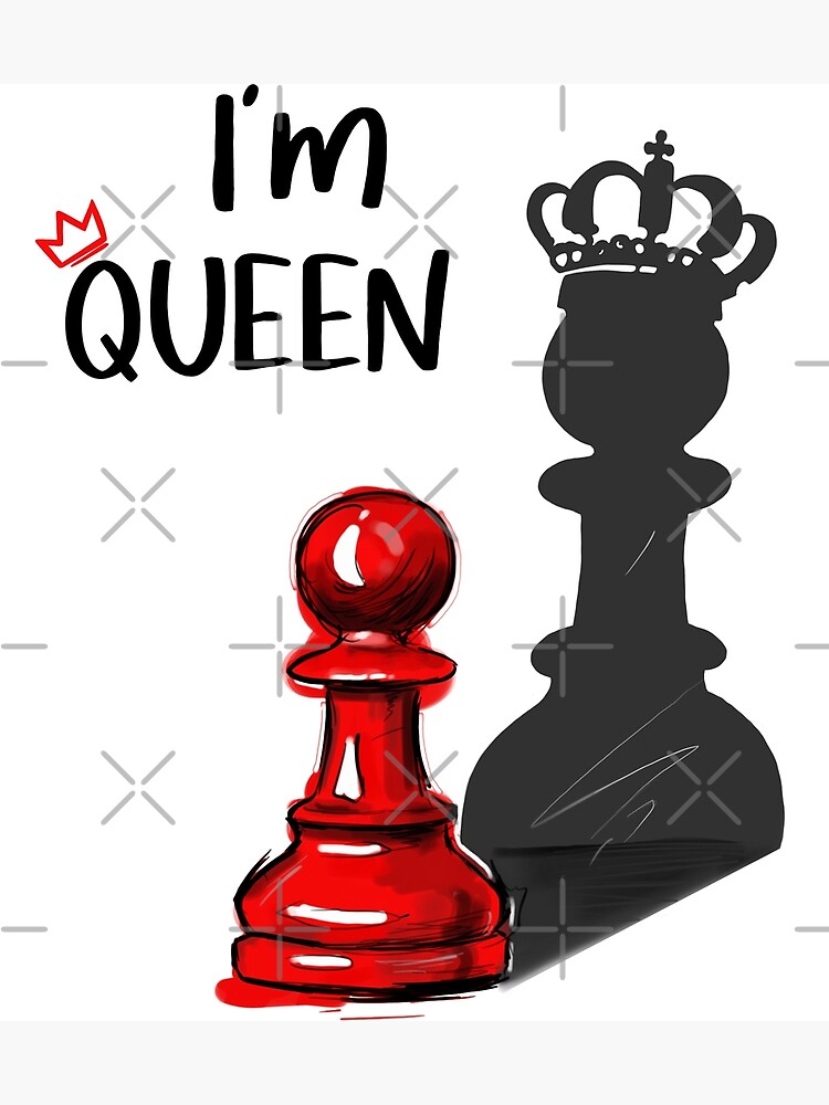 Metallic effect chess queen tattoo located on the