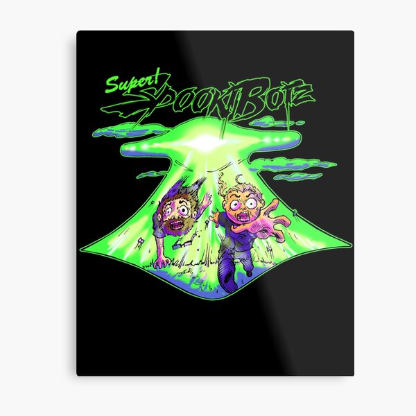 SpookiBoiz UFO (green) Metal Print