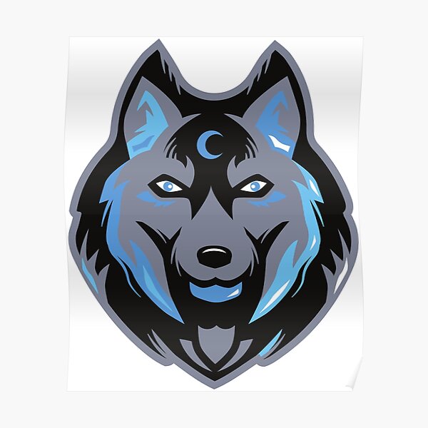 "Black Wolf With Blue Eyes" Poster for Sale by FandomAddicts Redbubble