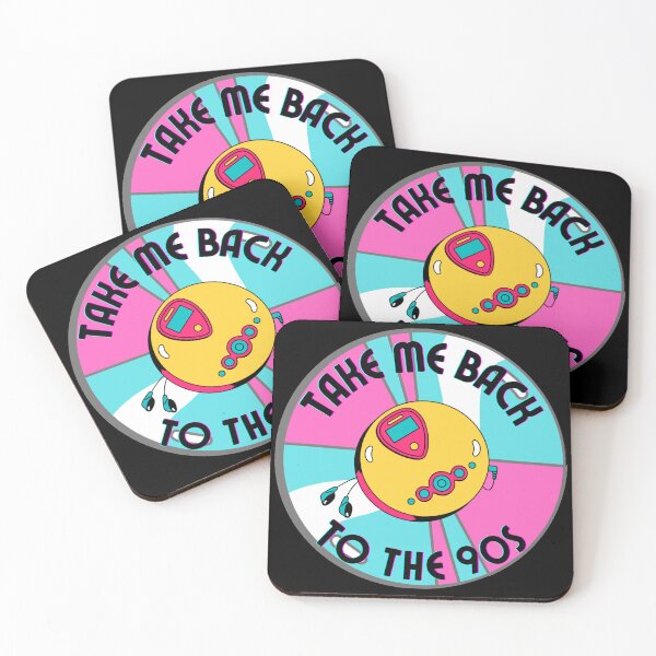 Item preview, Colorful Take Me Back To The 90s Discman And CD retro design black version designed and sold by Cora Gregory.