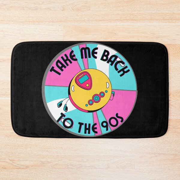 Item preview, Colorful Take Me Back To The 90s Discman And CD retro design black version designed and sold by Cora Gregory.