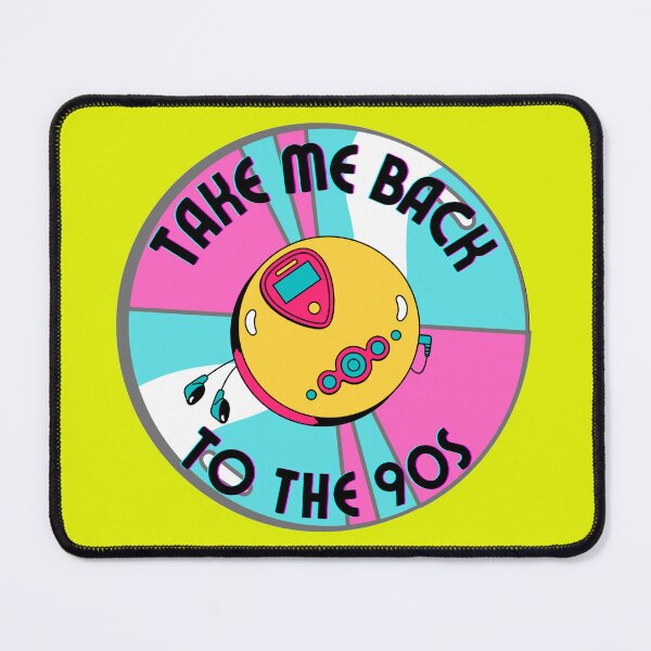 Item preview, Colorful Take Me Back To The 90s Discman And CD retro design yellow version designed and sold by Cora Gregory.