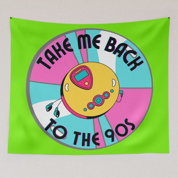Item preview, Colorful Take Me Back To The 90s Discman And CD retro design green version designed and sold by Cora Gregory.