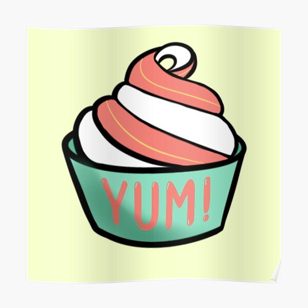 "Cute Soft serve frozen yogurt cup" Poster for Sale by CaptiveThought