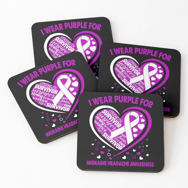 Item preview, I Wear Purple For Migraine Headache Survivor Heart Ribbon designed and sold by heppenp.