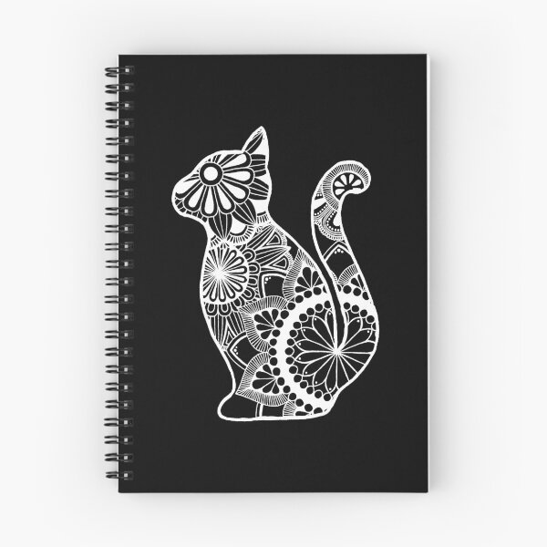 Item preview, Cat (white on black) mandala design designed and sold by Calen  Picard-Carroll.