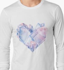 Watercolor crystals in the shape of heart. Long Sleeve T-Shirt