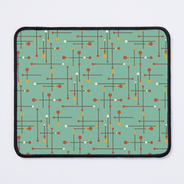 Item preview, Retro 1950's Mid Century Modern Geometric Lines and Circles In Blue, Orange and Brown designed and sold by lovevisionkarma.