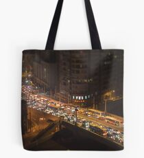 Traffic on Bridge - tilt shift Tote Bag