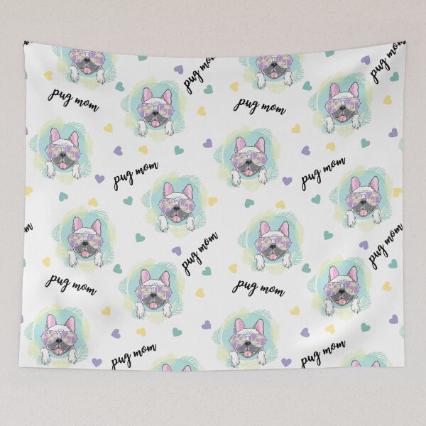 Item preview, Tropical Pug Pattern designed and sold by momofdoggos.