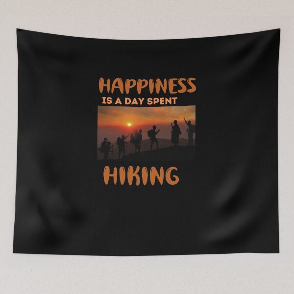 Item preview, Happiness is a day spent hiking , funny hiking  designed and sold by beautifulworld9.