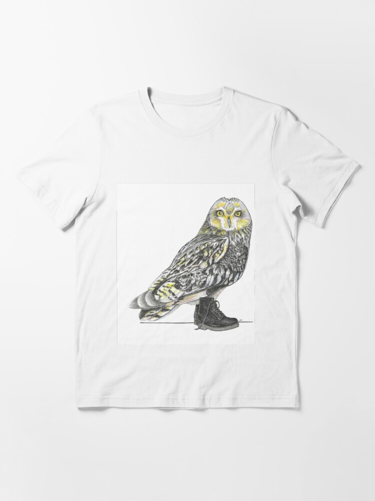 Thumbnail 3 of 7, Essential T-Shirt, Short-eared Owl in Boots designed and sold by JimsBirds.