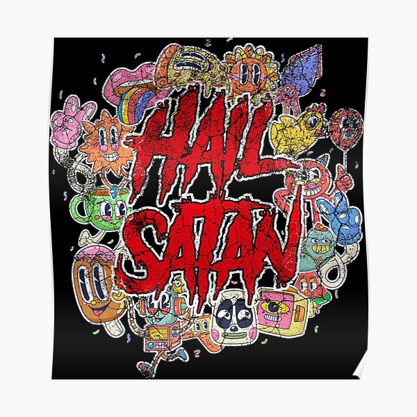 Hail Satan Cute As Hell Poster For Sale By Fromthehive Redbubble