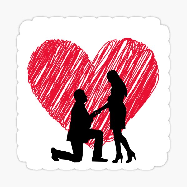 Love Proposal Stickers for Sale | Redbubble