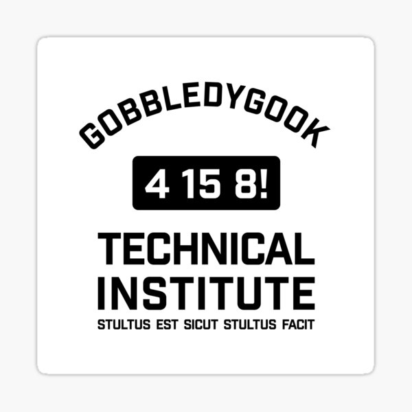 Gobbledygook Technical Institute (GTI) - Black Ink Sticker