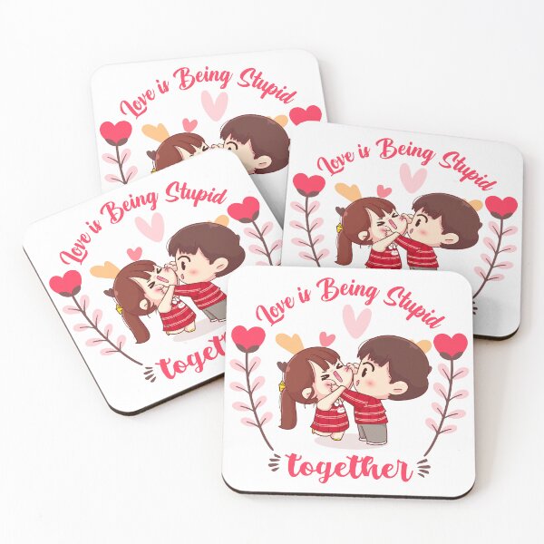 Item preview, Love is being stupid together, Valentine's Day gift that's funny and adorable for a couple designed and sold by Arts Paradise.