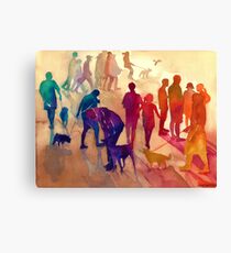 Dogs on the walk Canvas Print