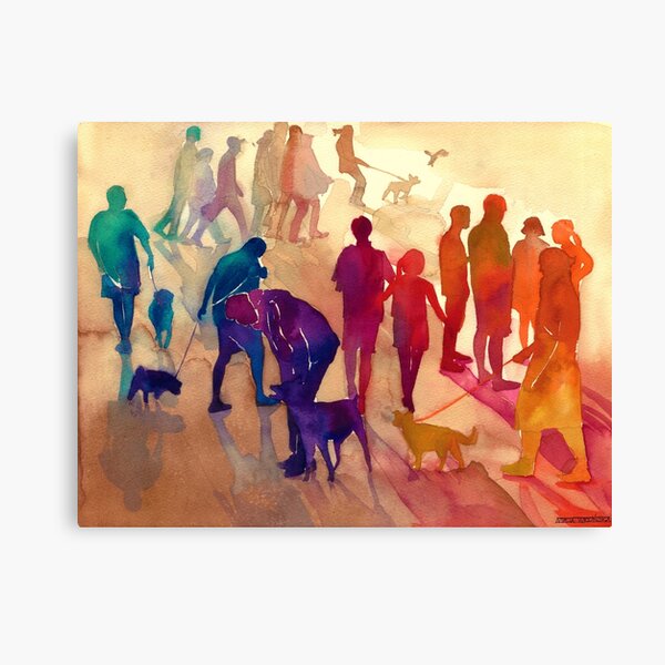 Dogs on the walk Canvas Print