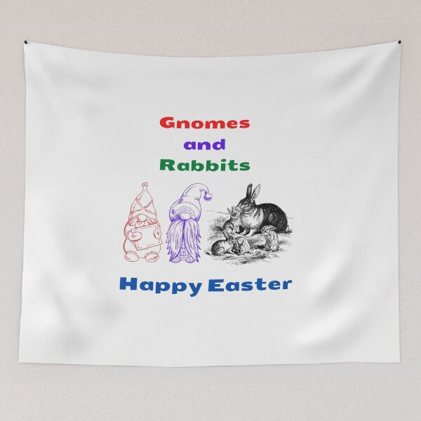 Item preview, Gnomes and Rabbits Happy Easter designed and sold by teewearstyle.