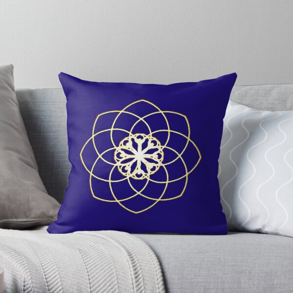 Many hearts, Much Joy! - Gold Phi Spiral Throw Pillow