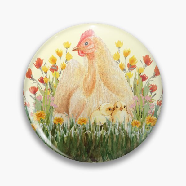 Item preview, Hen and Chicks - Cute Banty Chicken Springtime Wildflower Design designed and sold by SeasonsChange-.