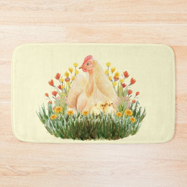 Item preview, Hen and Chicks - Cute Banty Chicken Springtime Wildflower Design designed and sold by SeasonsChange-.