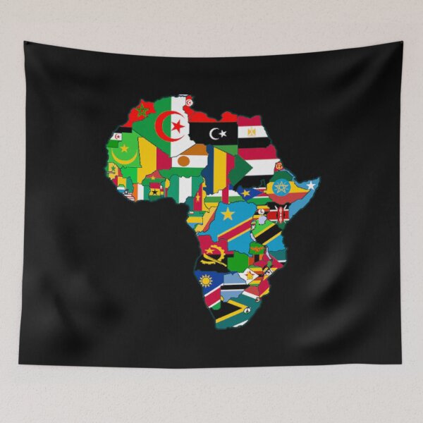 Item preview, PHS Africa Flag Map designed and sold by PourHouse.