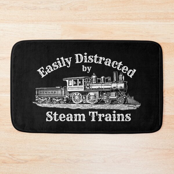 Item preview, Easily Distracted by Steam Trains, for Railroad Enthusiast Collector Modeller designed and sold by TheTrainRoom.