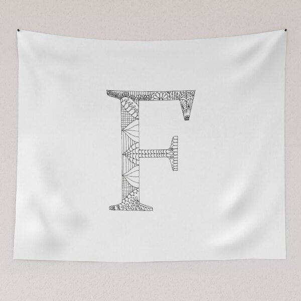 Item preview, Henna Alphabet F / Henna Letter F - Black Henna Line Art designed and sold by Mrs-PenLine.