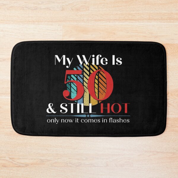 Item preview, My Wife Is 50 & Still Hot, Funny 50th Birthday with Retro Sunset, Milestone Birthday Gift designed and sold by Auntieck.