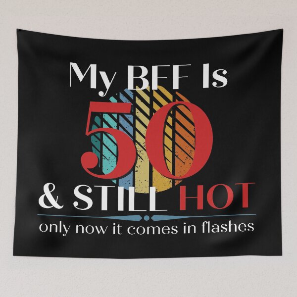 Item preview, My BFF Is 50 & Still Hot, Funny 50th Birthday with Retro Sunset, Milestone Birthday Gift designed and sold by Auntieck.